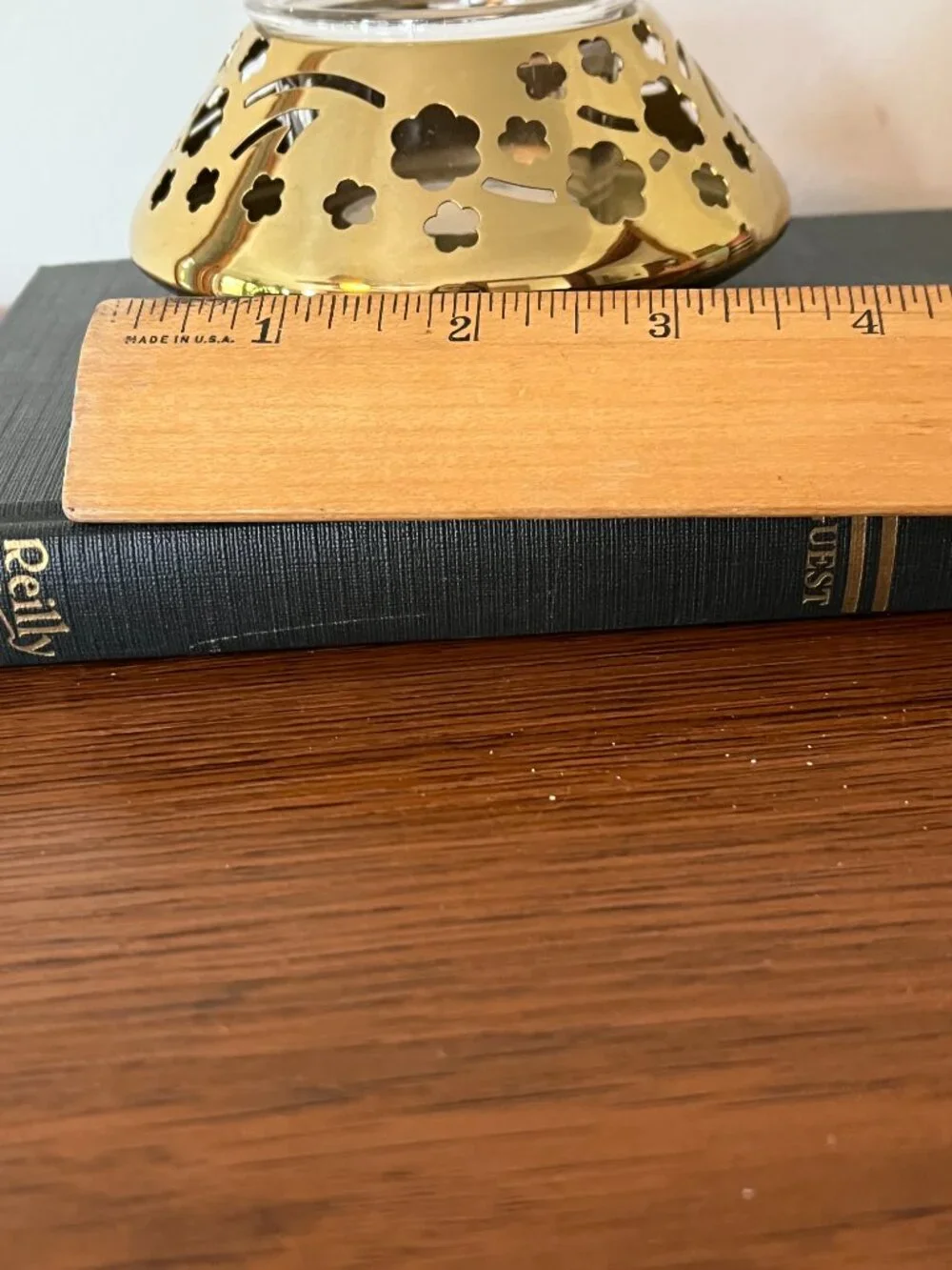 PartyLite Brass Bouquet Candle Holder P7122 Tea Light Glass Dome Coquette Floral
